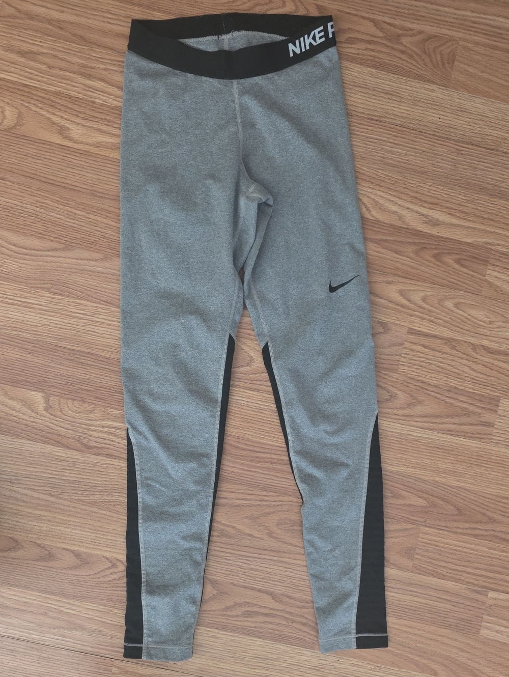 Nike Gray and Black Kids Athletic Leggings